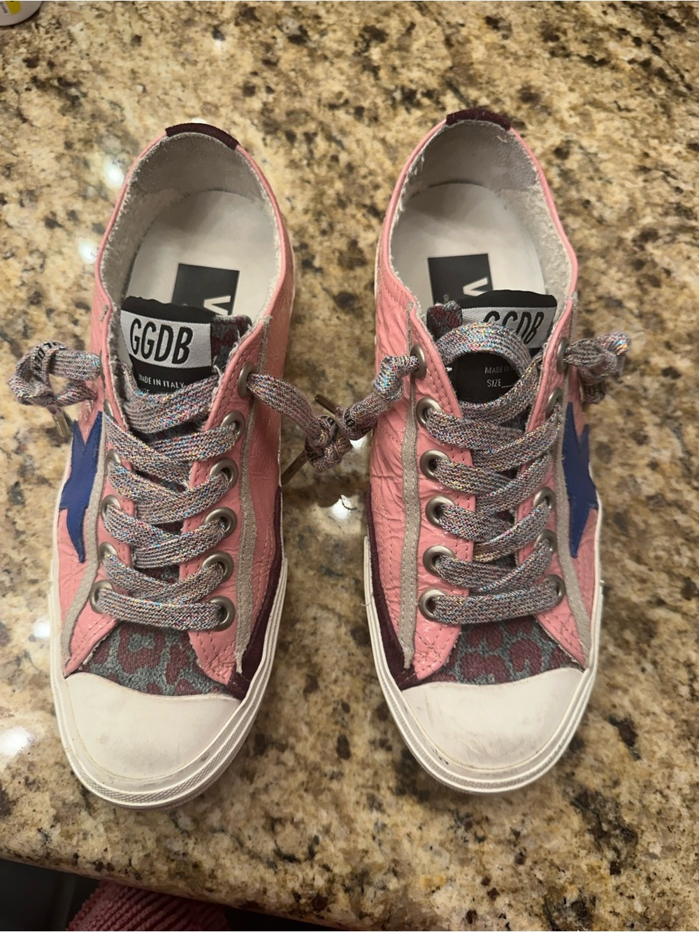 Golden Goose sneakers - Pink and Blue Low-Top Lace-Up Sneakers